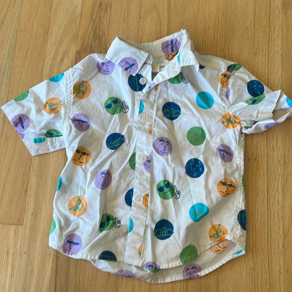 Tucker and Tate Button Down Silly Faces Short Sleeve